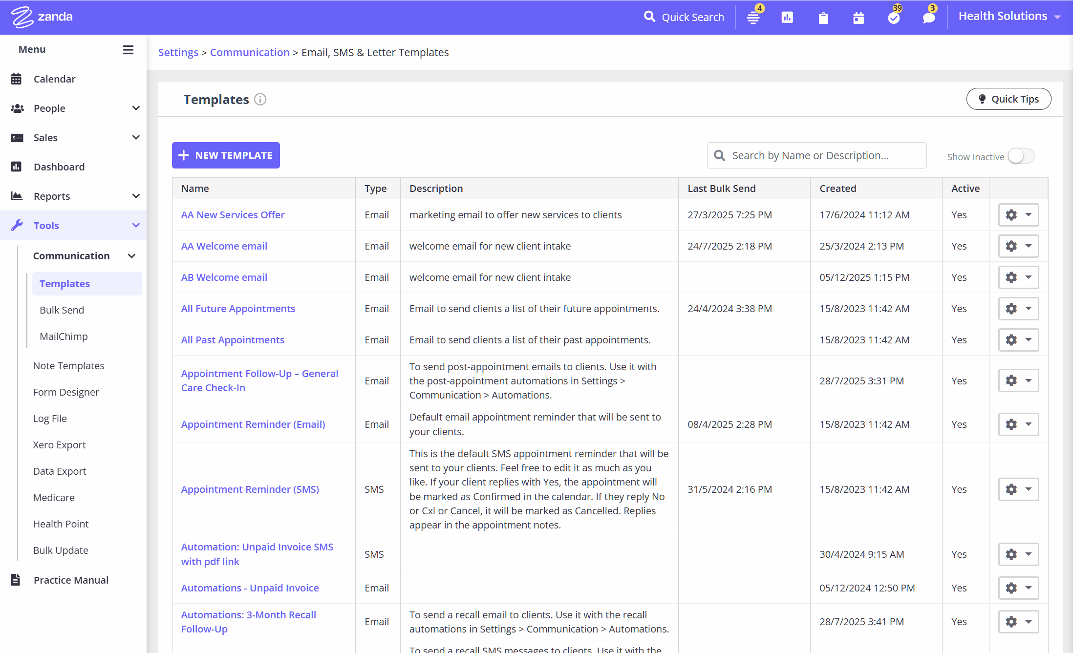 Available Merge Fields