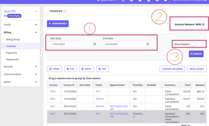 Invoice changes