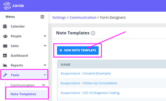 Creating a Session Note Template