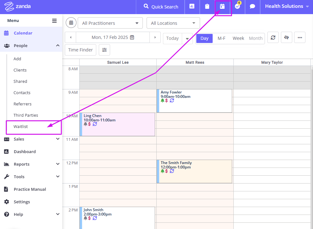Adding And Managing Clients In Waitlist