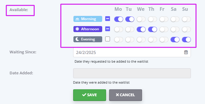 Adding And Managing Clients In Waitlist