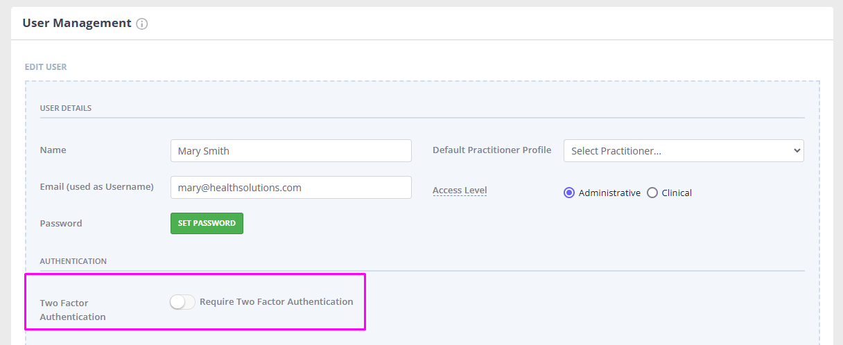 Activating Two Factor Authentication